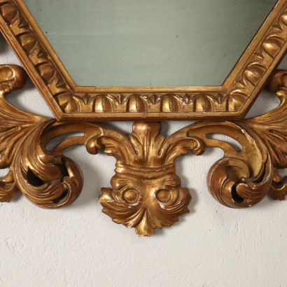 Miroir Style Baroque Bois Doré Italie XXe Siècle