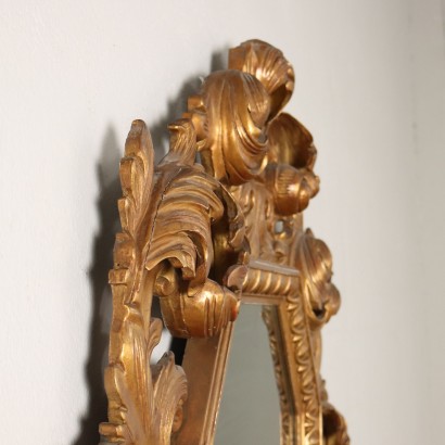 Miroir Style Baroque Bois Doré Italie XXe Siècle