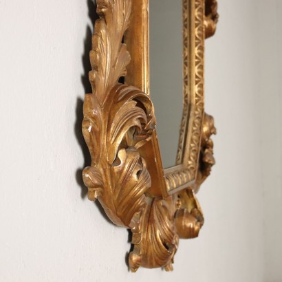 Miroir Style Baroque Bois Doré Italie XXe Siècle