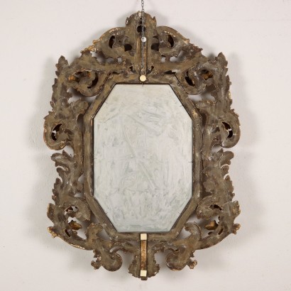 Miroir Style Baroque Bois Doré Italie XXe Siècle