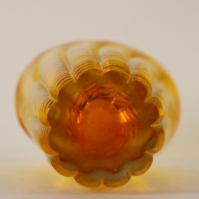 Vase Jaune Verre de Murano Italie Années 1960