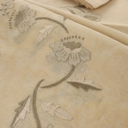 Tablecloth with 24 Napkins Flax Italy XX Century