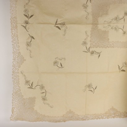 Tablecloth with 24 Napkins Flax Italy XX Century