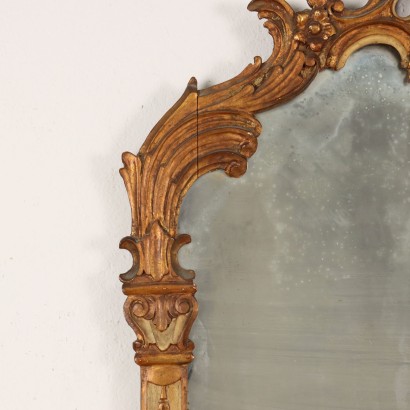 Mirror Eclectic Style Gilded Wood Italy XX Century