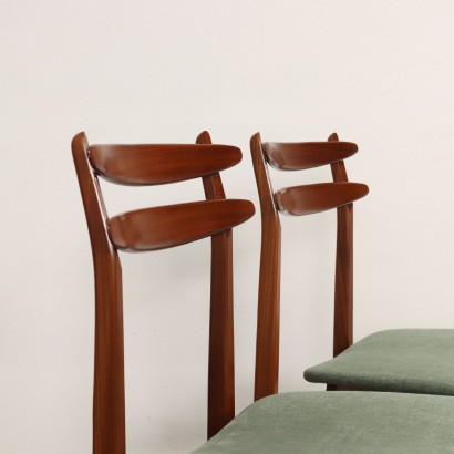 Groupe de 4 Chaises Bois Italie Années 1950-1960