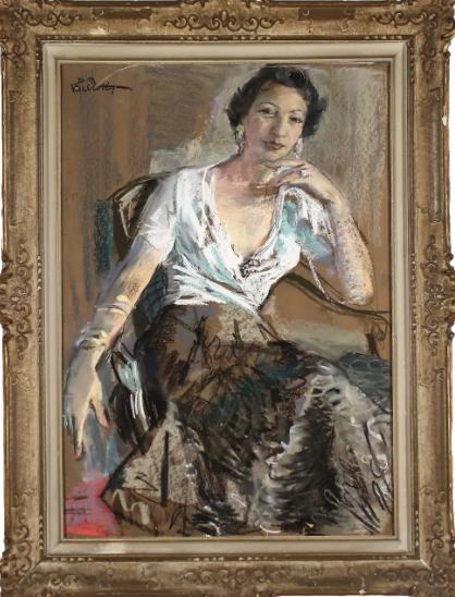 ritratto femminile di Dina Bellotti di mano in mano