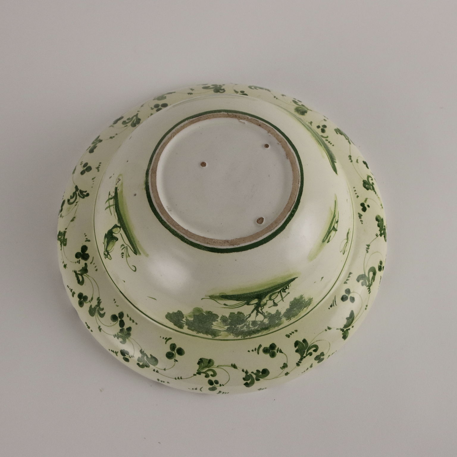 Antique Bowl Decorated Majolica Italy XIX Century