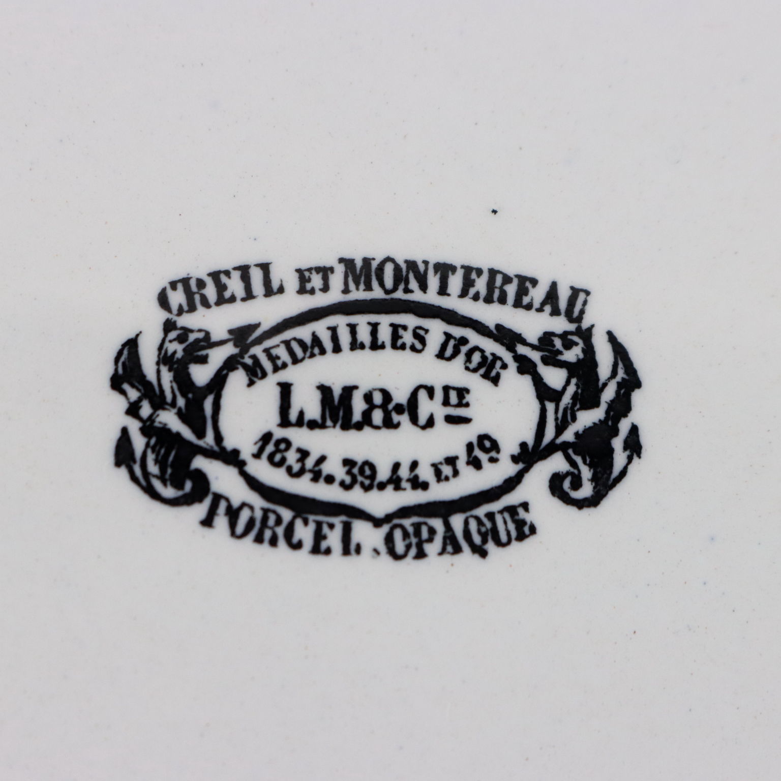 Antique Plate Trompe l'Oeil Cards Porcelain France XIX Century