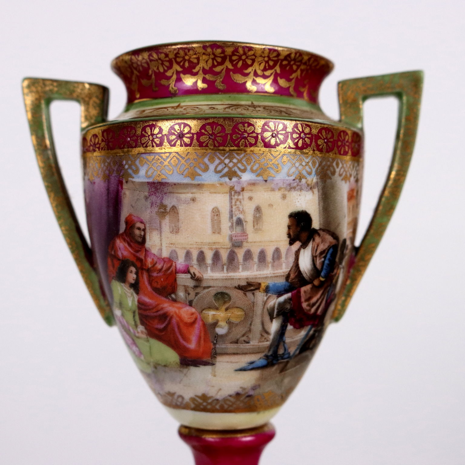Antique Vase K.M. Schellenberg Porcelain Germany XIX Century