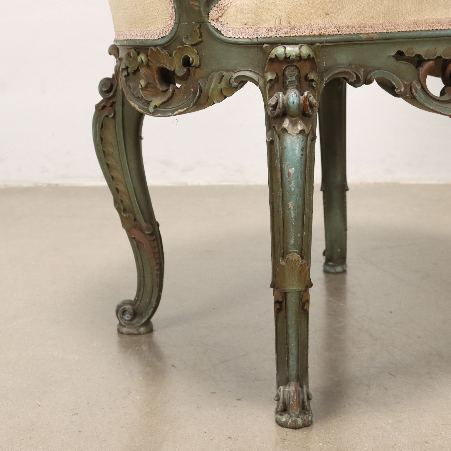 Gruppe aus 3 Antike Sessel im Barockstil Italien des XX Jhs