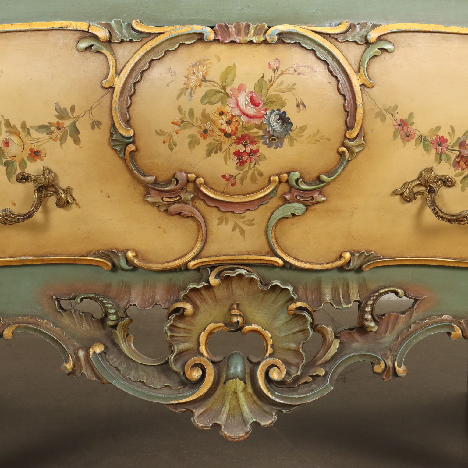 Antique Venetian Baroque Style Wardrobe Wood Italy XX Century