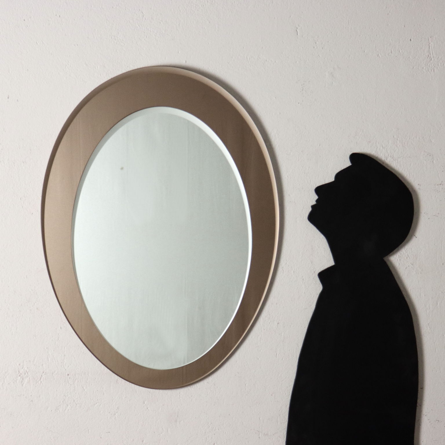 Vintage Spiegel aus Rauchglas Rahmen Italien der 60er Jahre