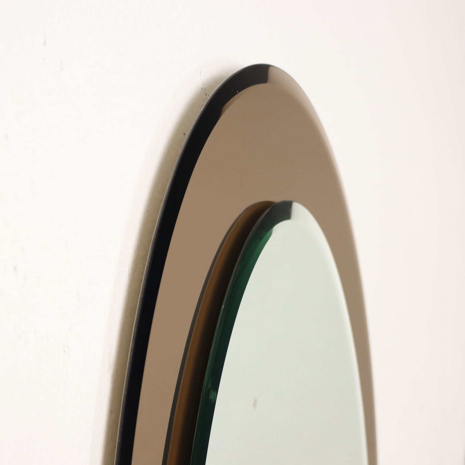 Vintage Spiegel aus Rauchglas Rahmen Italien der 60er Jahre