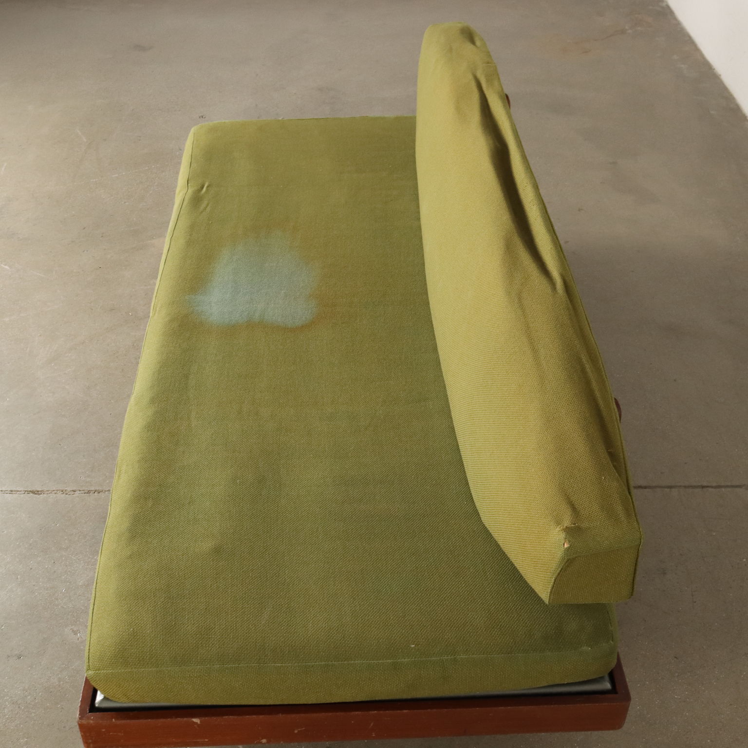 Vintage 1960s Convertible Sofa Teak Cloth Italy