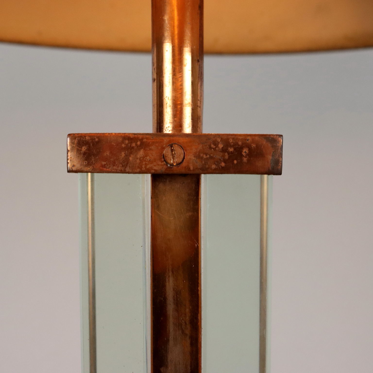 Vintage 50s-60s Table Lamp Copper Glass Italy