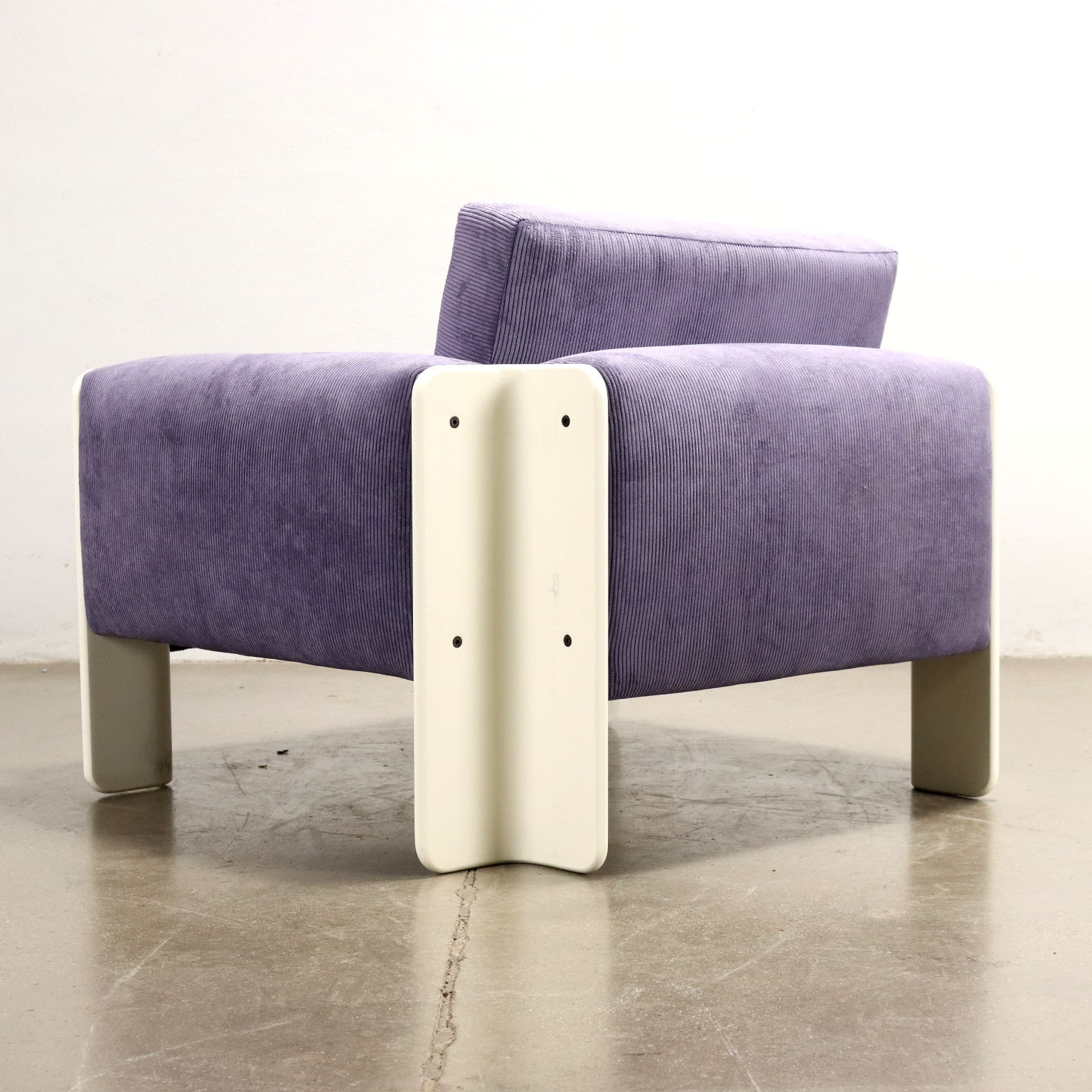Paar Vintage Sessel aus Lackiertem Holz Samt Italien 60er Jahre