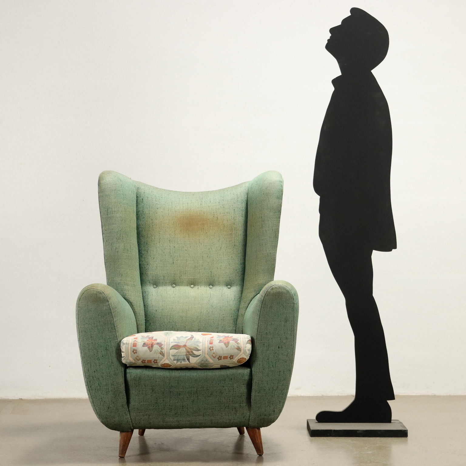 Vintage Bergère Sessel aus Stoff Italien der 50er Jahre