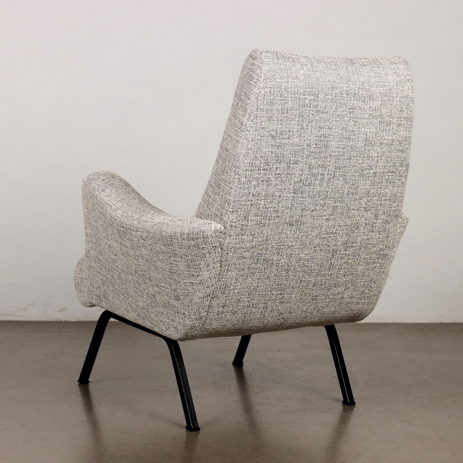 Vintage Sessel aus Stoff und Metall Italien der 50er-60er Jahre