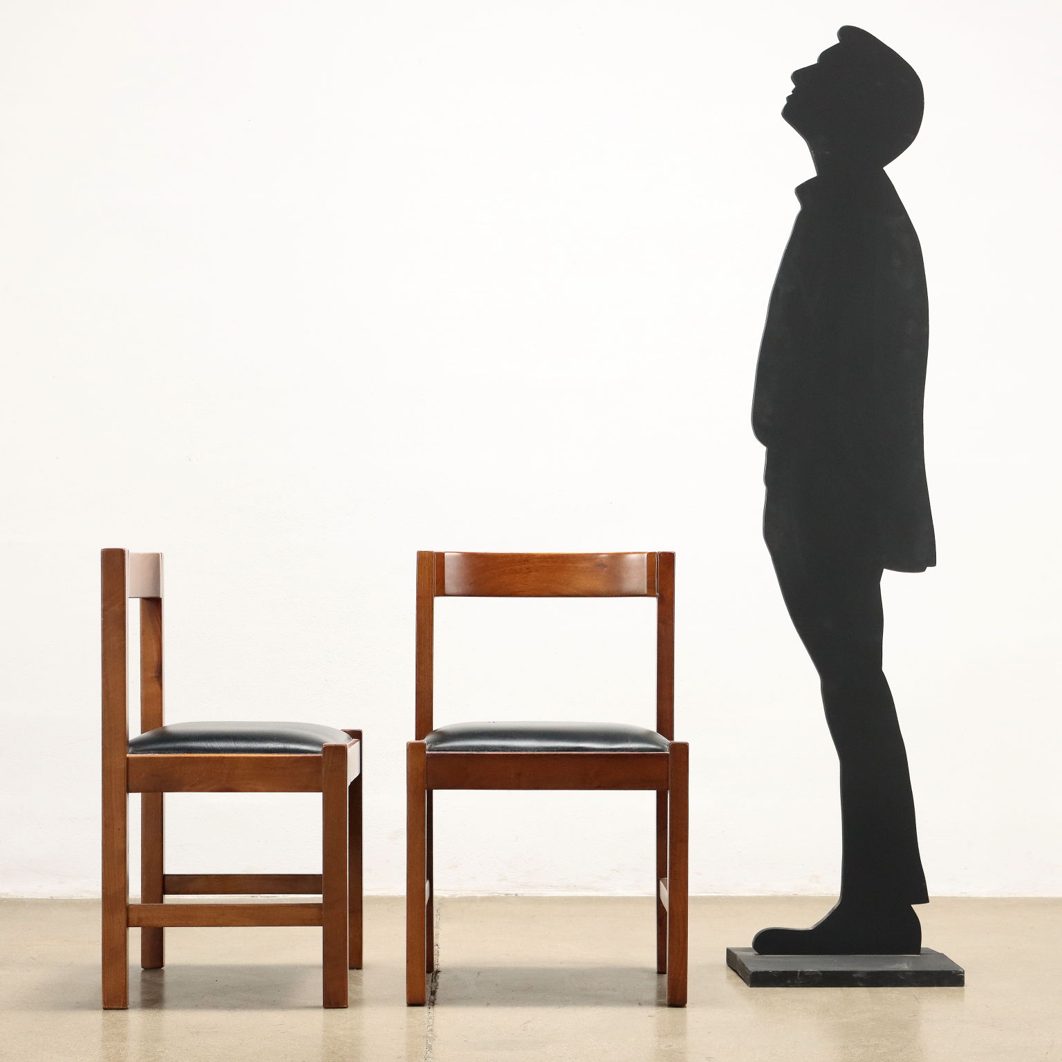 4 Vintage Stühle aus Buchenholz und Kunstleder der 70er Jahre